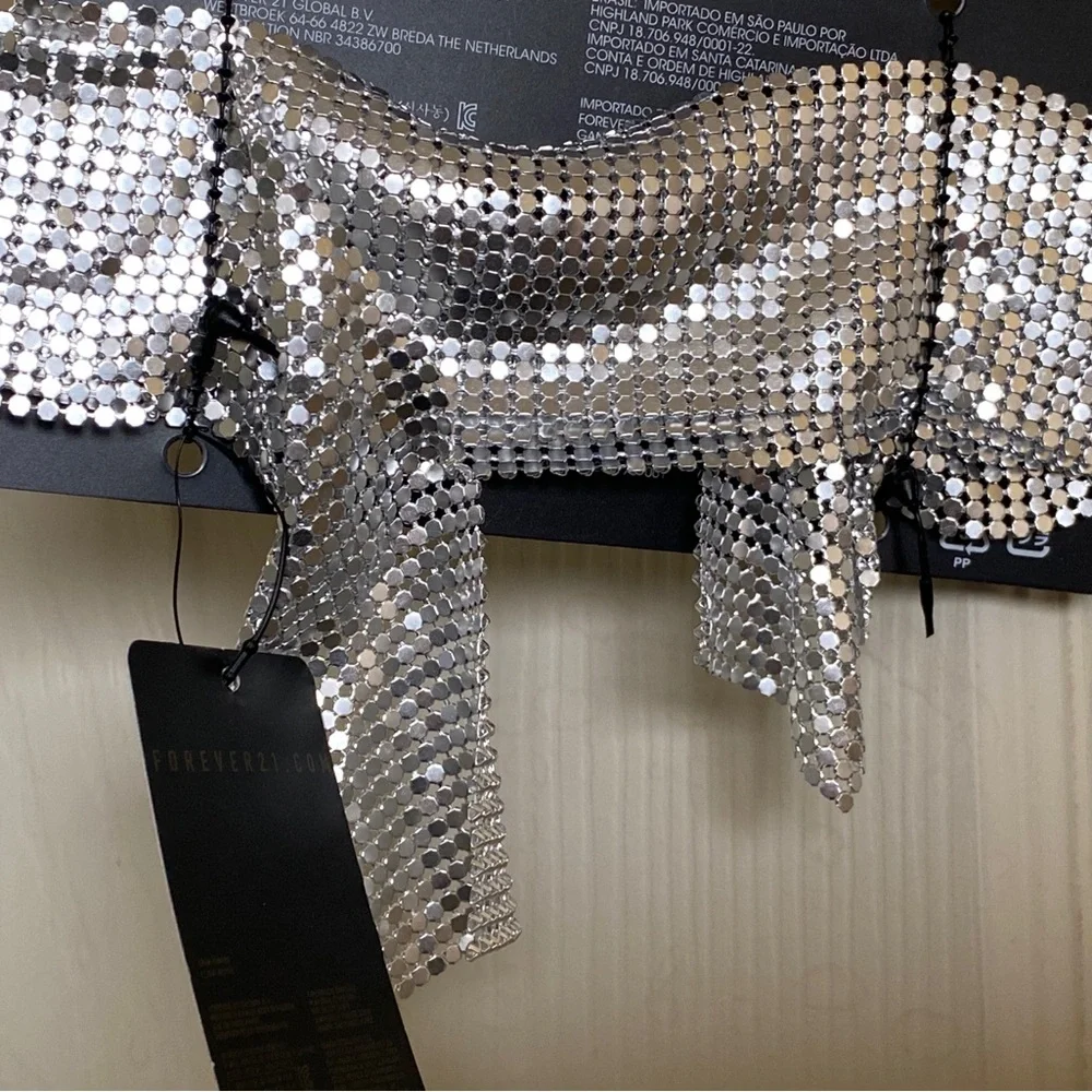 Forever 21 Brand new never worn with tag Silver Metal Fashion Scarf - Picture 6 of 6